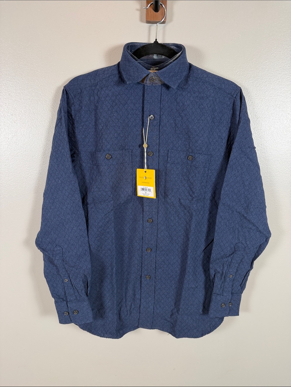 Duck Head Men's Navy Geo-Print Button-Down Shirt